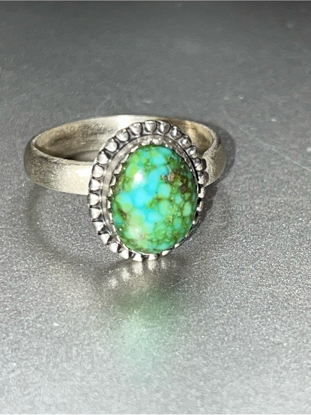 Sterling Silver Sonoran Gold Turquoise Oval Ring - Adjustable Size